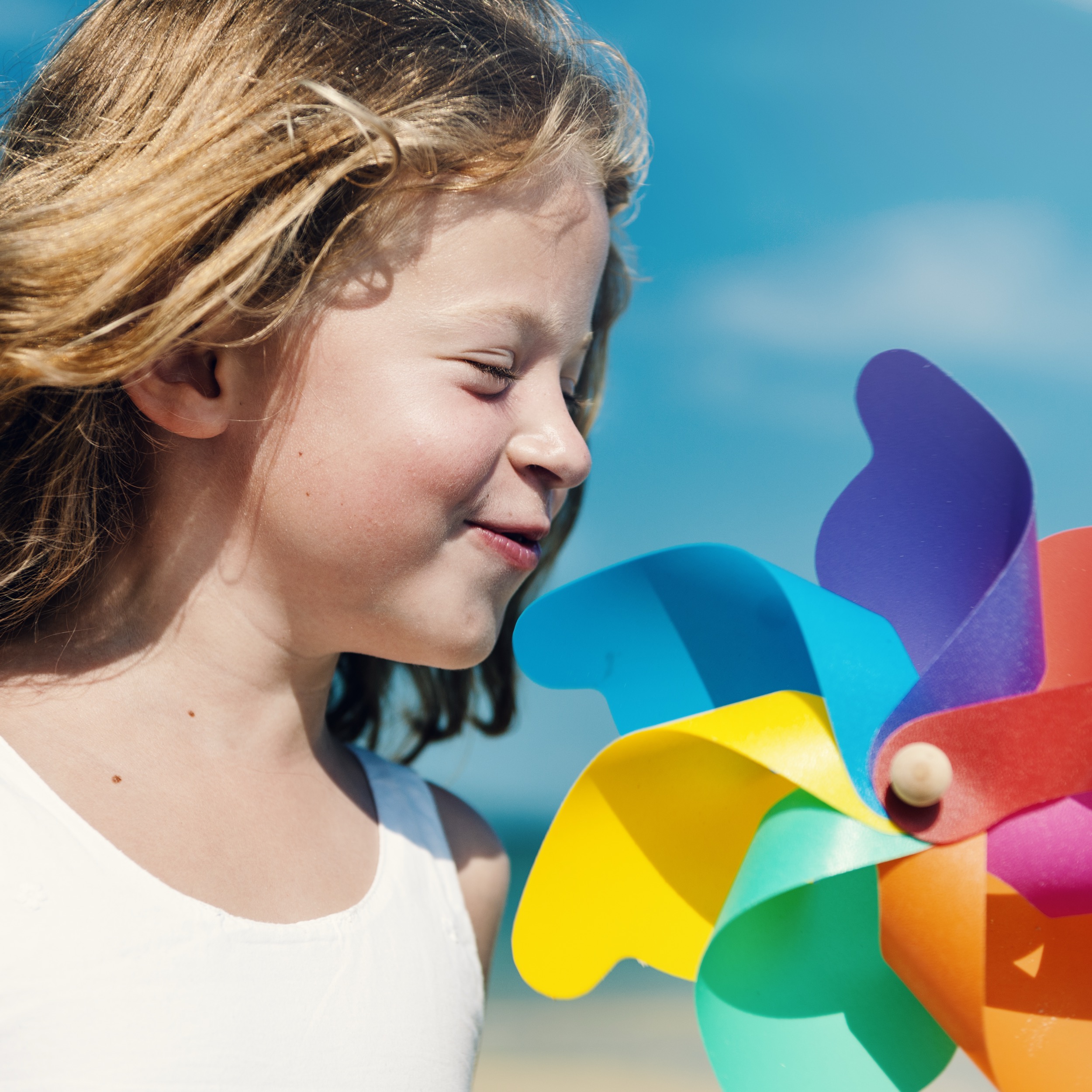 Beach Sibling Child Wind Carefree Fun Playful Concept